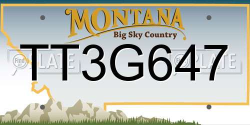 TT3G647 Montana License Plate