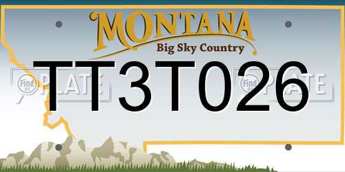 TT3T026 Montana License Plate