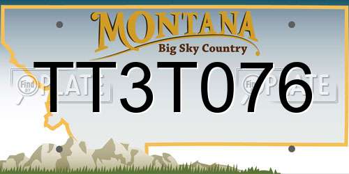TT3T076 Montana License Plate