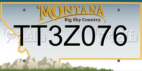 TT3Z076 Montana License Plate