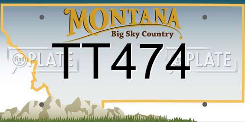 TT474 Montana License Plate