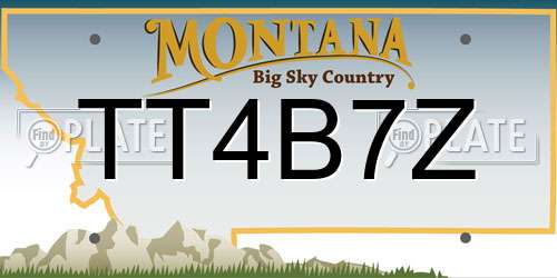 TT4B7Z Montana License Plate