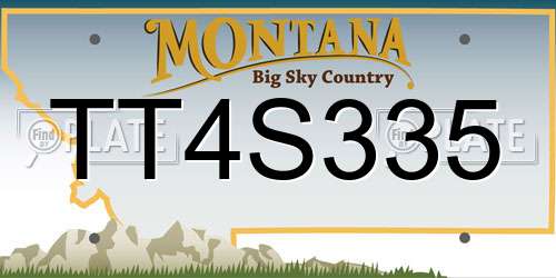 TT4S335 Montana License Plate