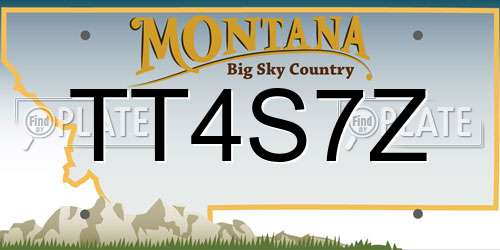 TT4S7Z Montana License Plate