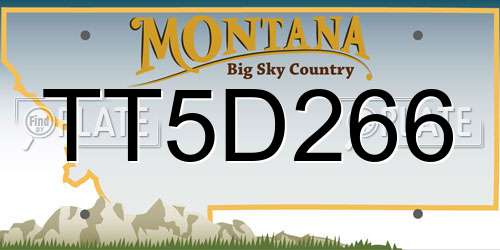 TT5D266 Montana License Plate