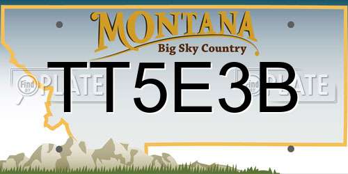 TT5E3B Montana License Plate