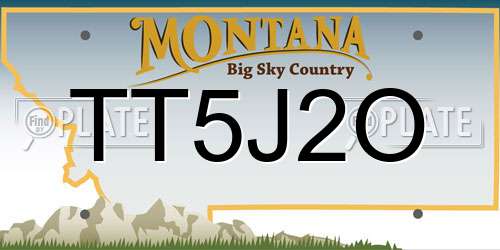 TT5J2O Montana License Plate