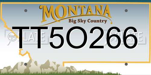 TT5O266 Montana License Plate