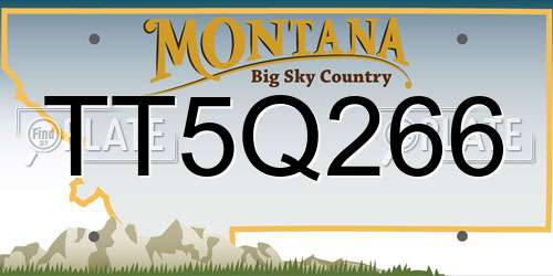 TT5Q266 Montana License Plate