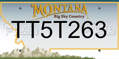 TT5T263 Montana License Plate