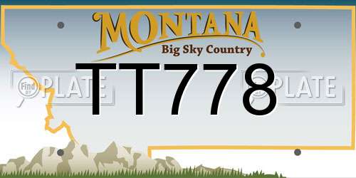 TT778 Montana License Plate