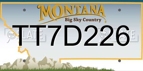 TT7D226 Montana License Plate