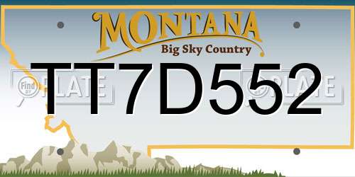 TT7D552 Montana License Plate