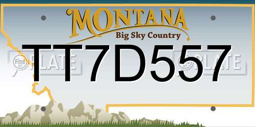 TT7D557 Montana License Plate