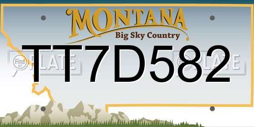 TT7D582 Montana License Plate
