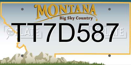 TT7D587 Montana License Plate