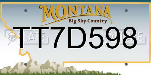 TT7D598 Montana License Plate