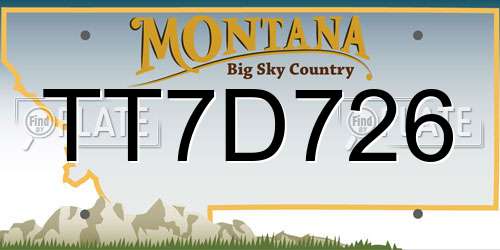 TT7D726 Montana License Plate
