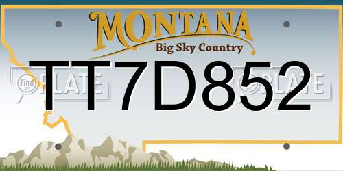 TT7D852 Montana License Plate