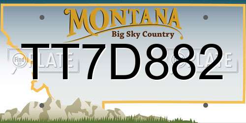 TT7D882 Montana License Plate