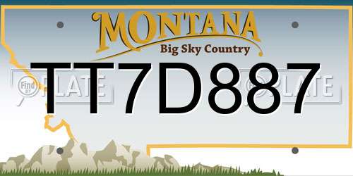 TT7D887 Montana License Plate