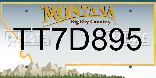 TT7D895 Montana License Plate