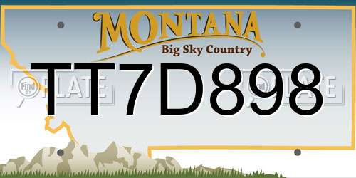 TT7D898 Montana License Plate