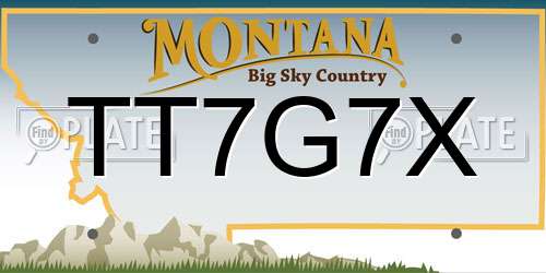 TT7G7X Montana License Plate