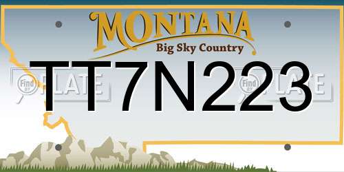 TT7N223 Montana License Plate