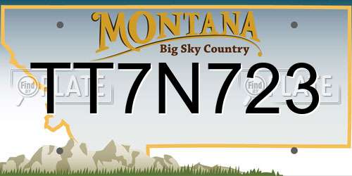 TT7N723 Montana License Plate