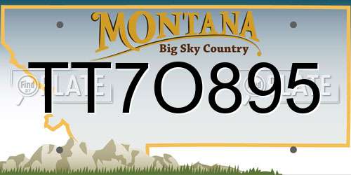 TT7O895 Montana License Plate