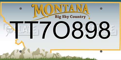 TT7O898 Montana License Plate