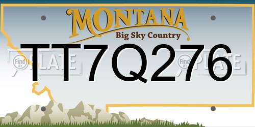 TT7Q276 Montana License Plate