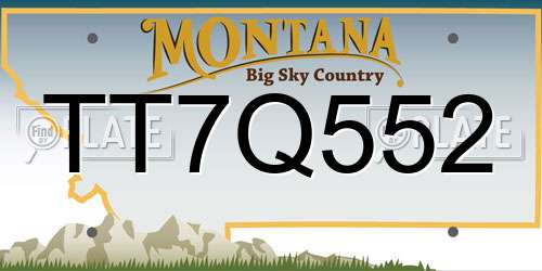 TT7Q552 Montana License Plate