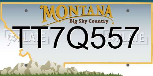 TT7Q557 Montana License Plate