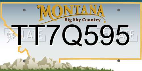 TT7Q595 Montana License Plate