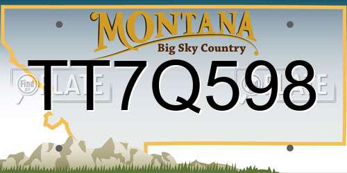 TT7Q598 Montana License Plate
