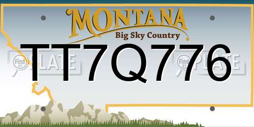 TT7Q776 Montana License Plate