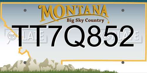 TT7Q852 Montana License Plate