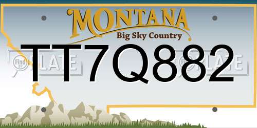 TT7Q882 Montana License Plate