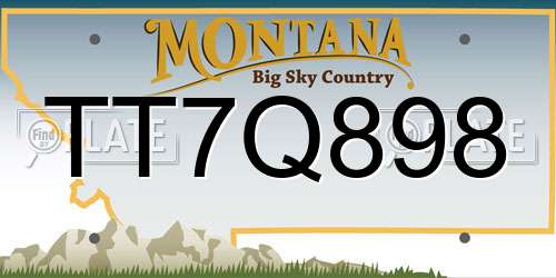 TT7Q898 Montana License Plate