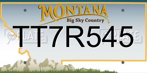 TT7R545 Montana License Plate