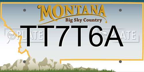 TT7T6A Montana License Plate