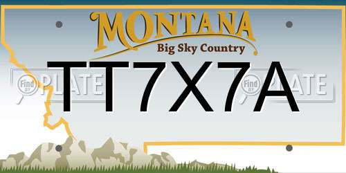 TT7X7A Montana License Plate
