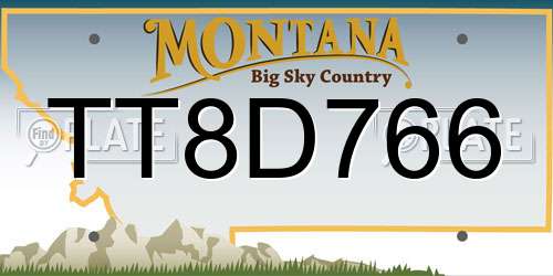TT8D766 Montana License Plate