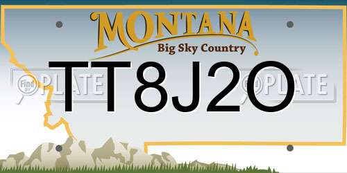 TT8J2O Montana License Plate