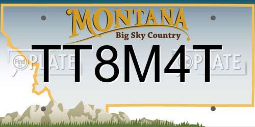 TT8M4T Montana License Plate
