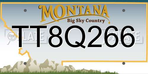 TT8Q266 Montana License Plate