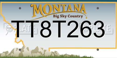 TT8T263 Montana License Plate