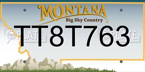 TT8T763 Montana License Plate